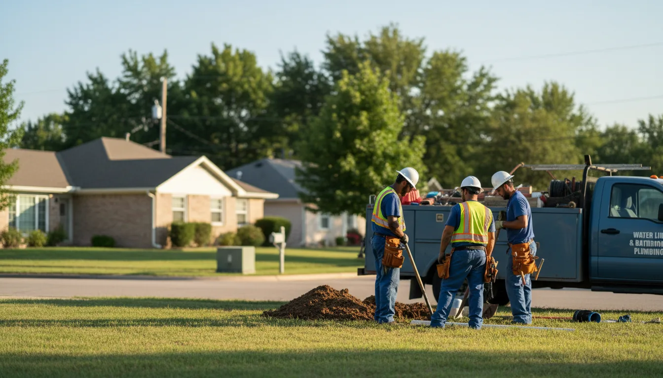 Residential water line and bathroom plumbing service in Lamoni, IA